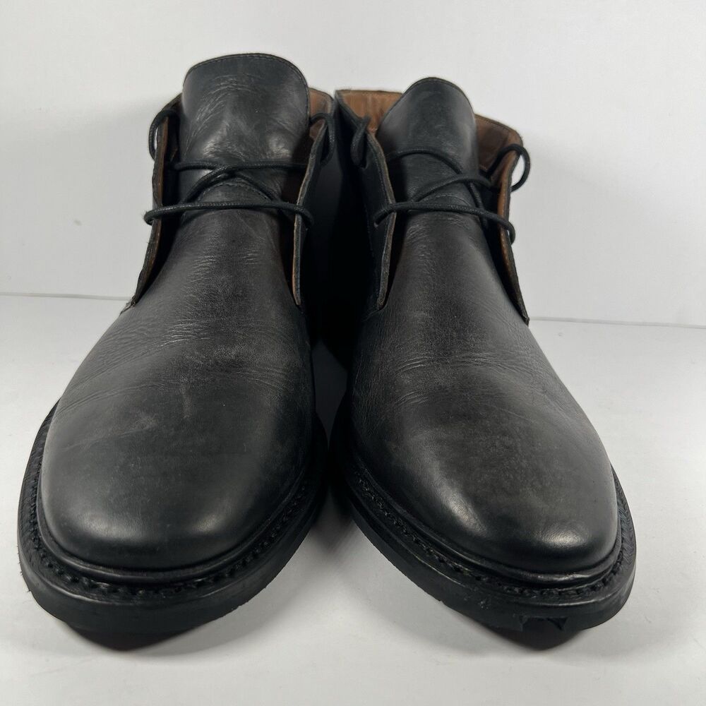 Frye Paul Chukka Boots Black Leather Lace Up Ankle Shoes Men's Size 10 M - Picture 2 of 9